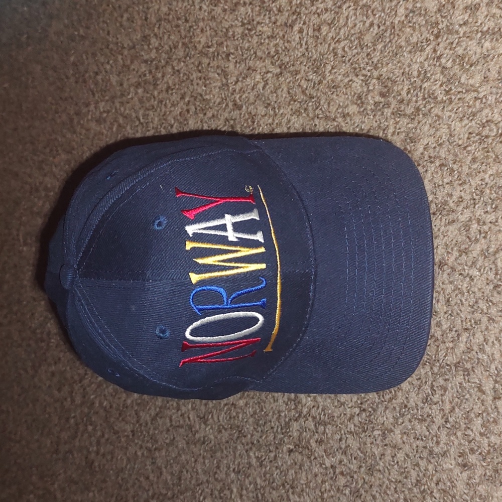 NORWAY Embroidered Navy Blue Strapback Hat OS
